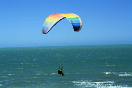 Sobrevoando Canoa Quebrada no Paramotor