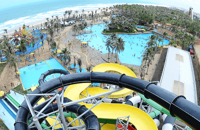 Vista aérea das piscinas no Beach Park